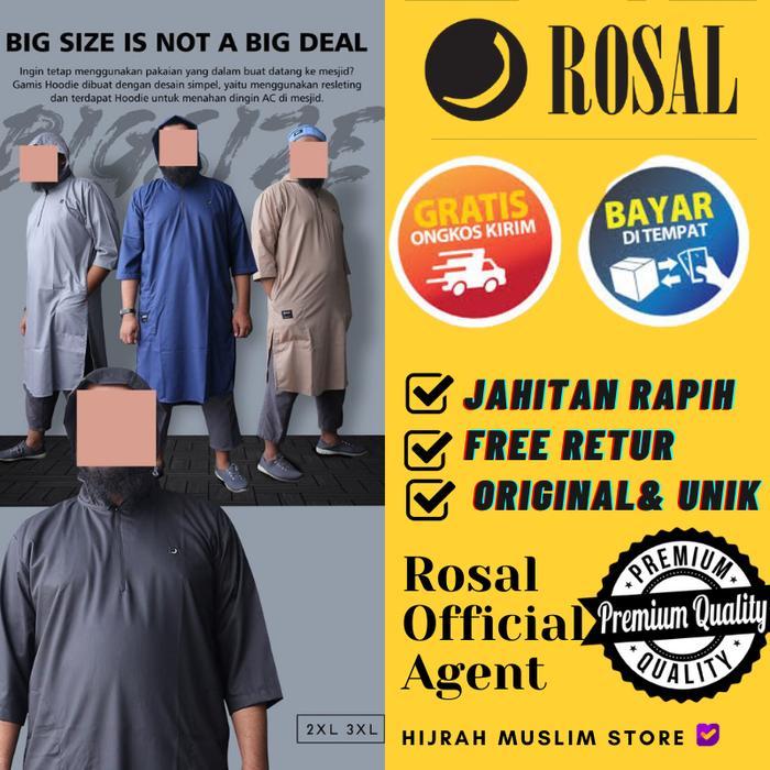Gamis Hoodie Rompi Sholat kaos kurta jubah koko baju muslim pria COD