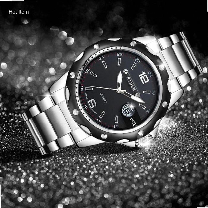 New arrival 【003 Price has been changed, hurry up and buy】BIDEN Men's Casual Stainless Steel Strap A