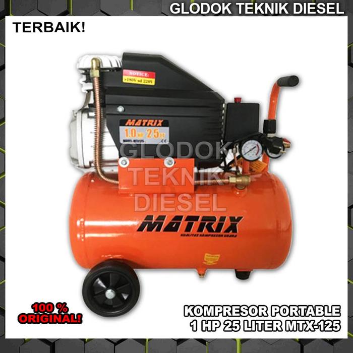 Matrix Kompresor Angin Listrik 1 HP 25 L Liter Portable MTX 125 MTX125 ORIGINAL TERBAIK
