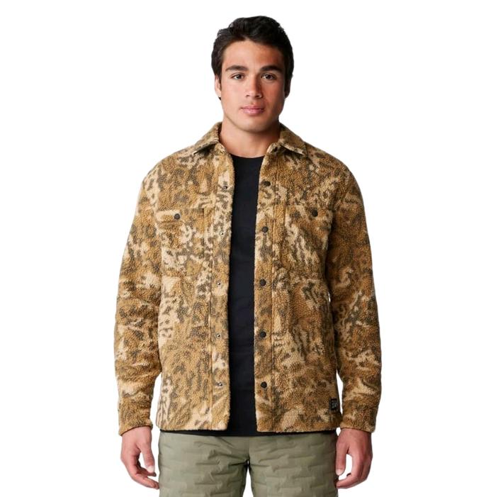 jaket kemeja polar fleece pria mhw high camp outdoor casual winter gunung original