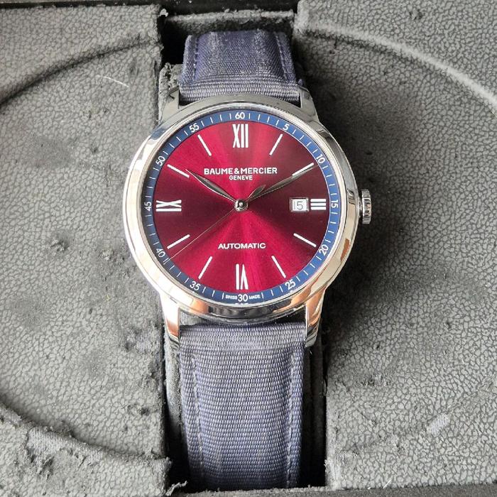 baume and mercier classima red dial automatic
