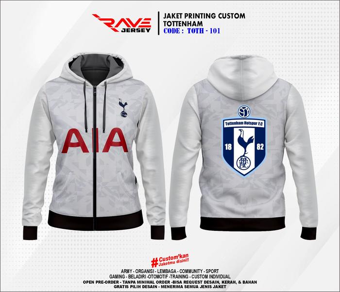 JAKET TOTTENHAM HOTSPUR FULL PRINTING SUBLIMATION CUSTOM (DESAIN SUKA SUKA)