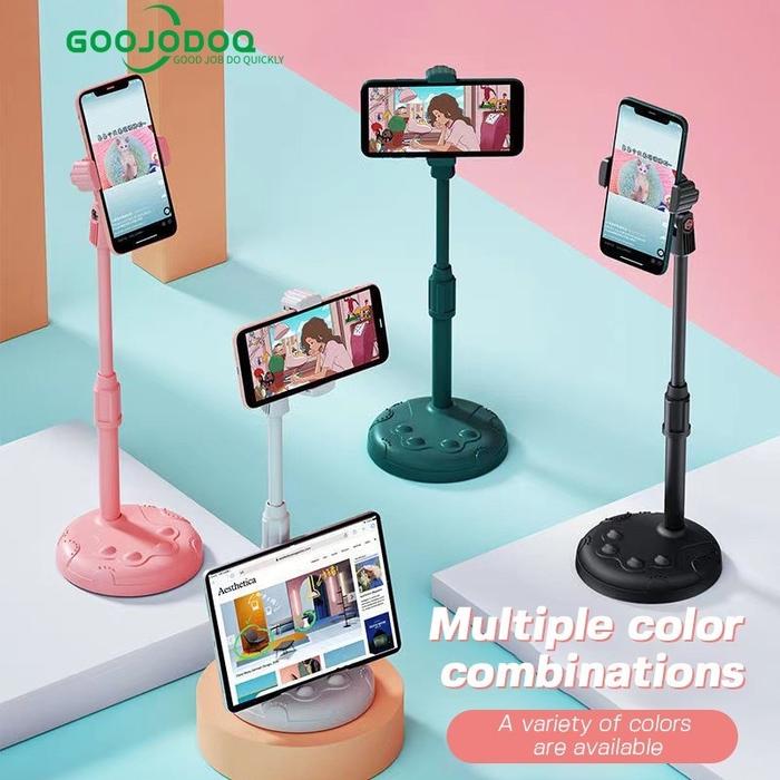 Goojodoq Stand Holder HP Handphone stand Putar 360 Desktop/Bisa diatur ketinggiannya /Dua fungsi ke
