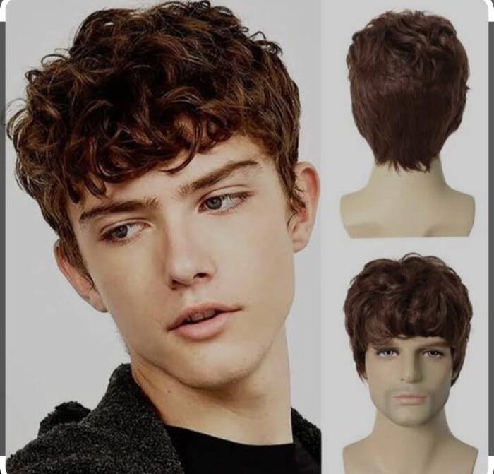 wig pria wig pendek pria model korea warna hitam