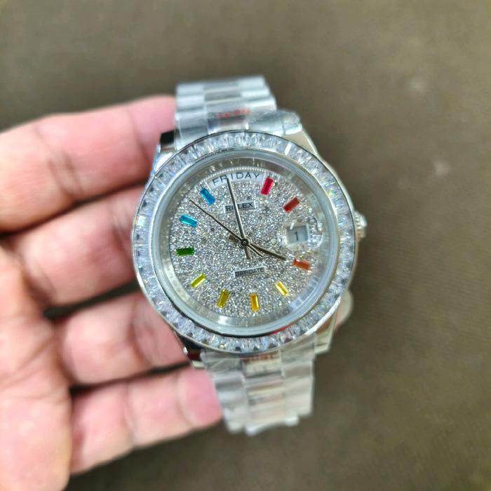 Jam tangan Automatic RX Day Date Iced Out Diamond Stainless steel