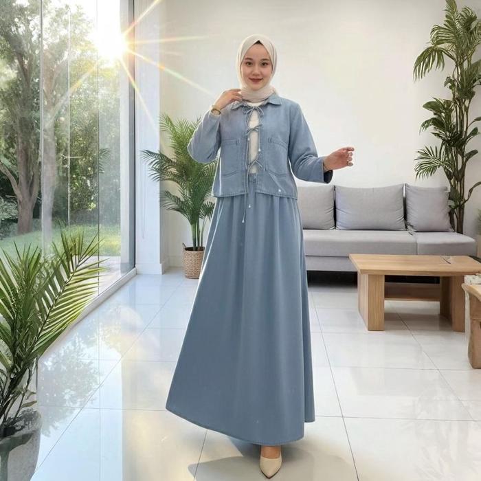 ootd One Set outfit Atasan & Terbaru Pakaian Wanita Kekinian fashion Muslim dress Muslim Casual Dewa