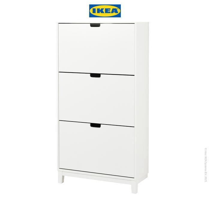 NEW IKEA STALL RAK KABINET SEPATU DENGAN 3 KOMPARTMEN PUTIH 79X29X148 CM LEMARI ORI