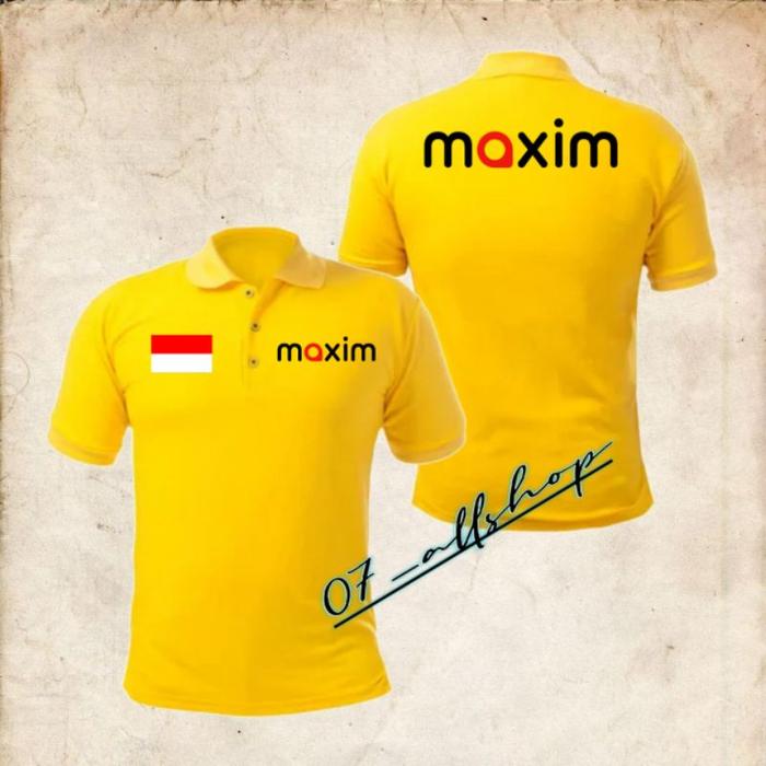 Kaos Polo Shirt Tshirt Baju Kerah Distro MAXIM OJOL OJEK ONLINE LOGO TULISAN Polos Custom pria wanit