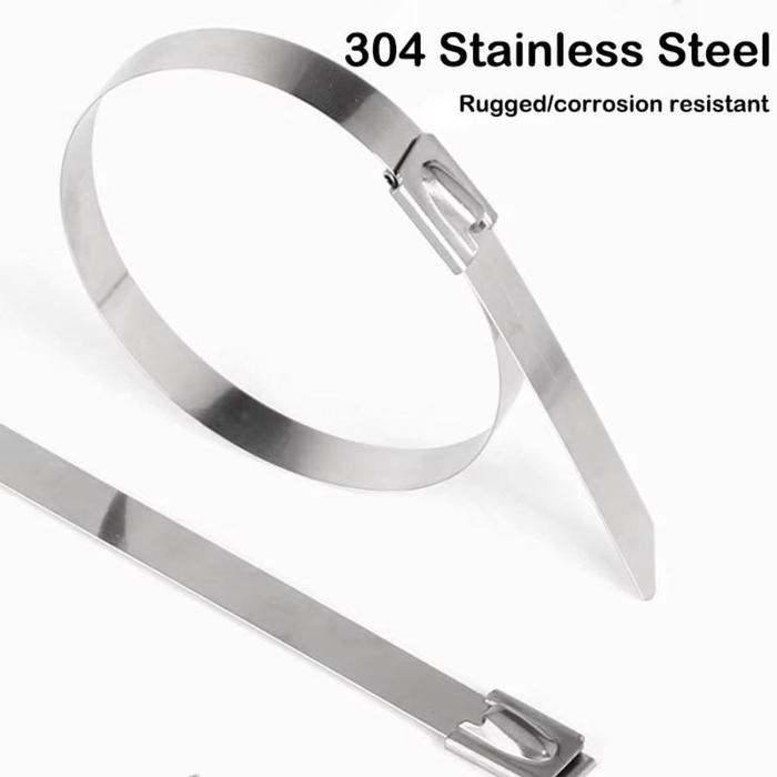 Cable Ties Ikat Besi Kabel Tis Steel Metal Tie Lock / Klem Pengikat Pipa Knalpot
