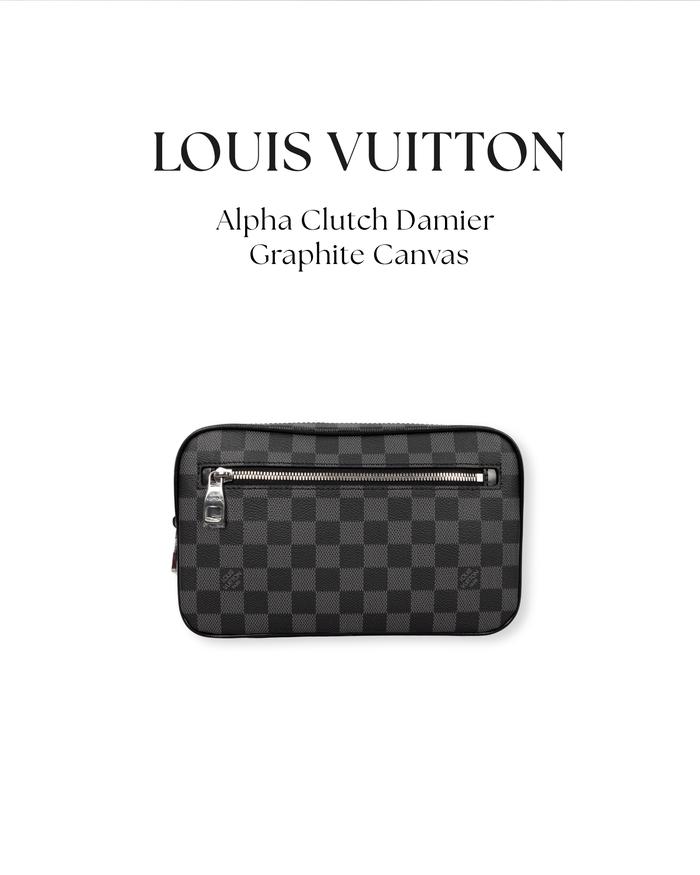 Lv Alpha Clutch Damier Graphite Canvas
