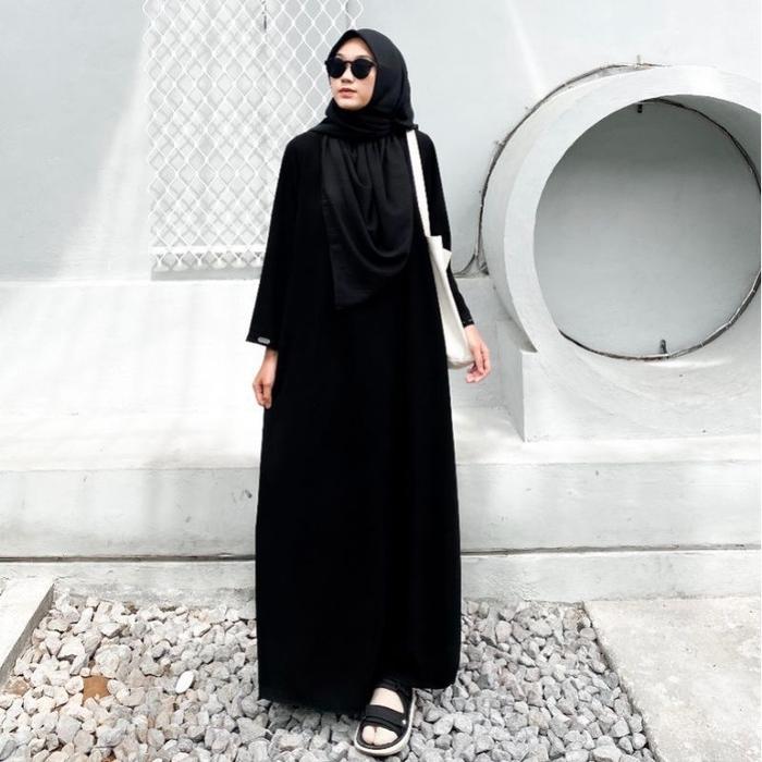 abaya hitam basic polos abaya arab