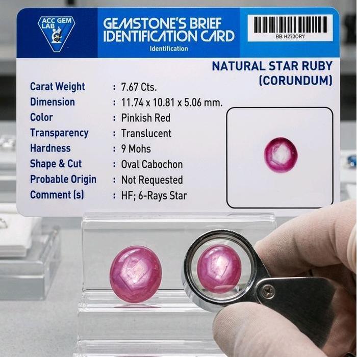 Batu Permata Ruby Star Fatwa Pinkish Red