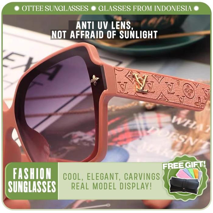 [BELI 1-GRATIS POUCH] [LV12] Kacamata gaya/Kacamata sunglasses/Kacamata hitam/Kacamata Fashion/Kacam