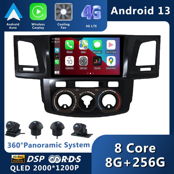 Android 13 For Toyota Fortuner Hilux Manual LHD 2005 - 2014 Car Radio