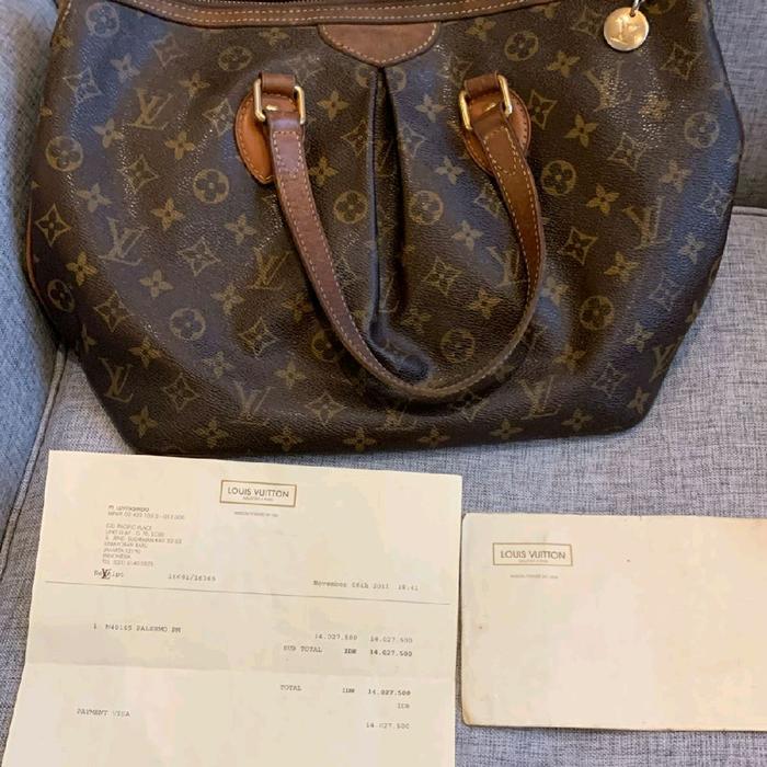 LV Palermo PM authentic preloved lengkap receipt , long strap