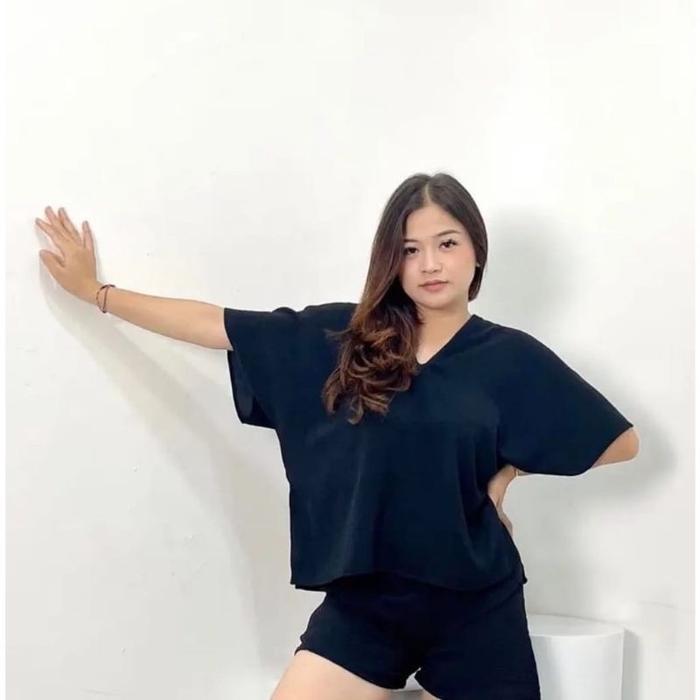 one set rayon lengan pendek - setelan piyama lengan pendek - piyama rayon - one set lengan pendek - 