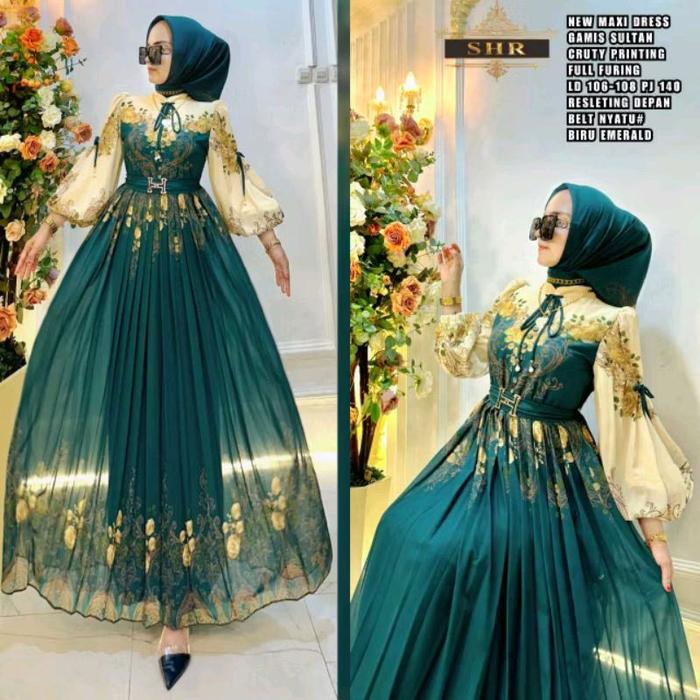 SHR (GRATIS JILBAB) GAMIS DRESS SPECIAL RAMADHAN • STYLISH GAMIS MAXI DRESS PREMIUM CLASS TAMPIL MEN