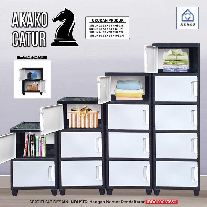 AKAKO - FULL GARANSI !!! LEMARI PAKAIAN PLASTIK AKAKO JUMBO SWING "CATUR" NEW / KODE: CATUR / Lemari