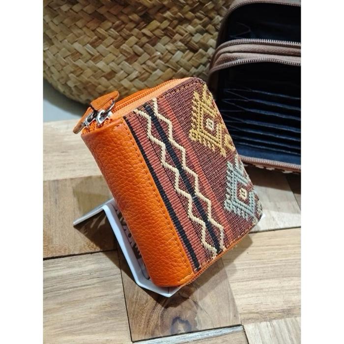 Khushiana - Dompet Kartu Wanita Etnik Tenun NTT Kulit Asli / Bahan Awet / Tempat Simpan Card