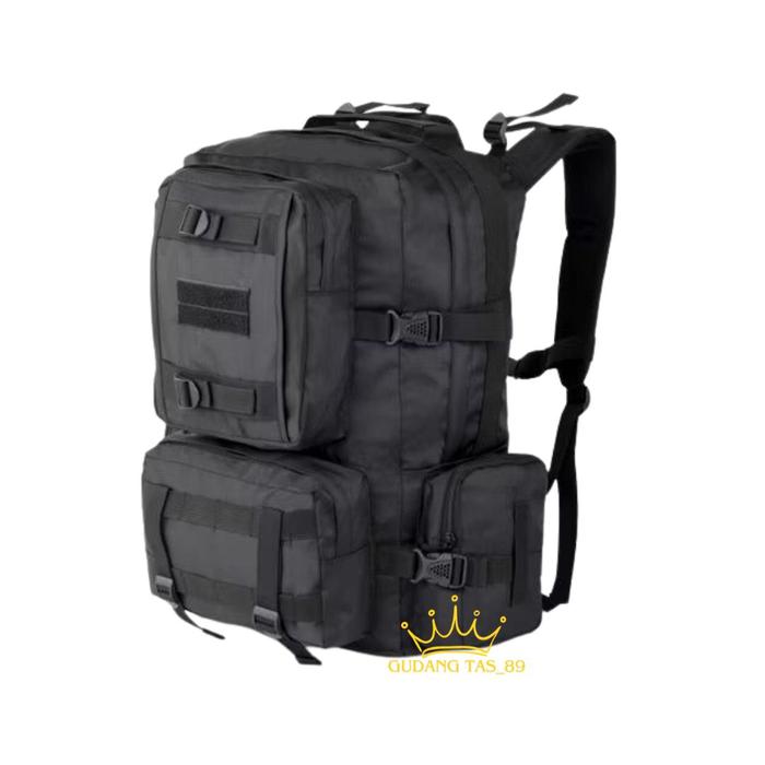 Tas Ransel TNI Gultor Hitam Original - Ransel Army Jumbo - Tas Ransel Tactical - KAPASITAS -+ 60L Ba