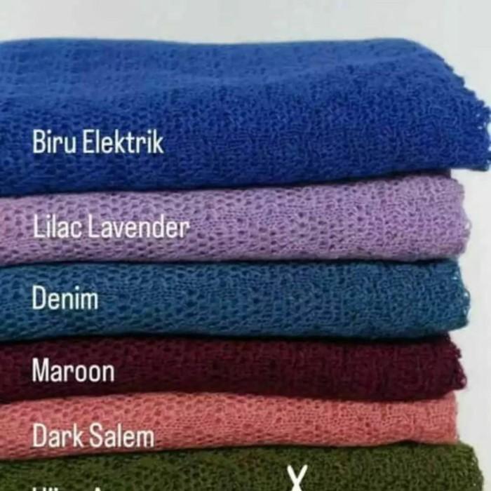 K♥KO PASMINA INSTAN POLOS WARNA BAHAN PREMIUM RAJUT HIJAB MURAH ALEYDA W❤XL