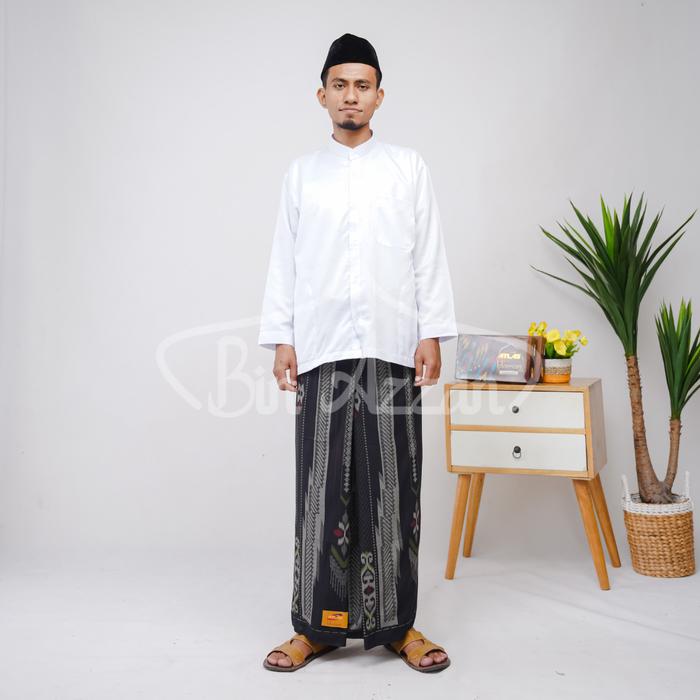 Sarung Atlas Idaman 555 Harmoni Motif BHS SIF 02 Hitam