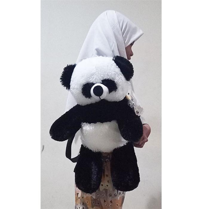 Tas Gendong Karakter Beruang Tedy Bear Bahan Rasfur Bulu Karindo Lucu Imut Gemoy Ransel Boneka Wanit