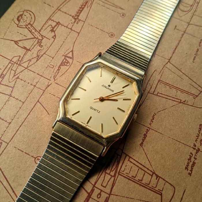 junghans Square tank vintage dress watch swiss made swiss quartz movment Swiss germany watches