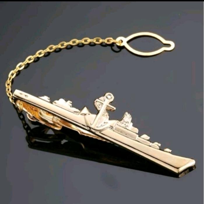 jepit dasi model kapal jangkar - pin kapal jangkar Elegan