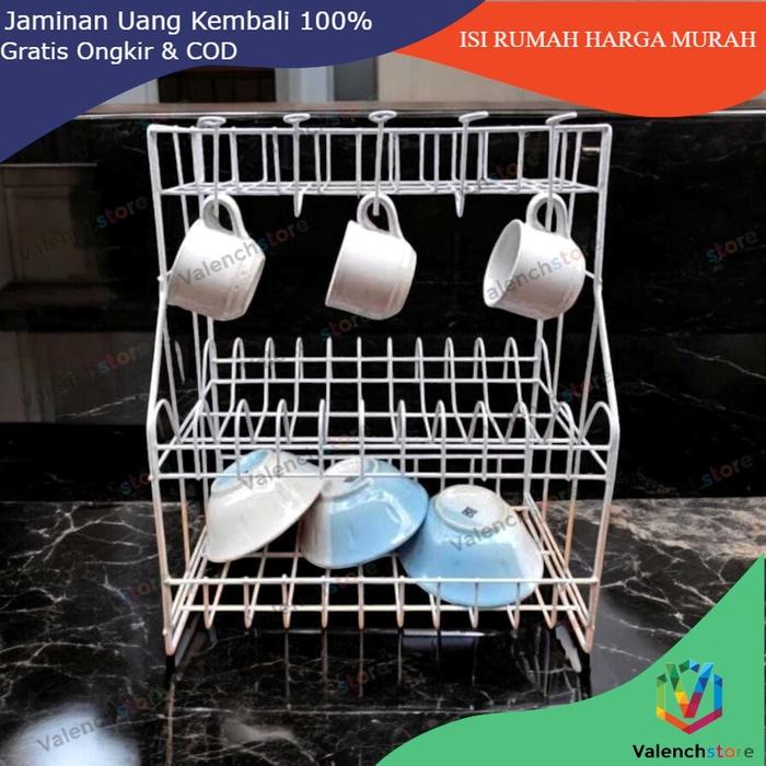 SIAPKIRIM HIGH QUALITY RAK PIRING RPL 03 Hitam susun 3 / Rak Piring Susun 3/ RPL 03 / rak piring ant