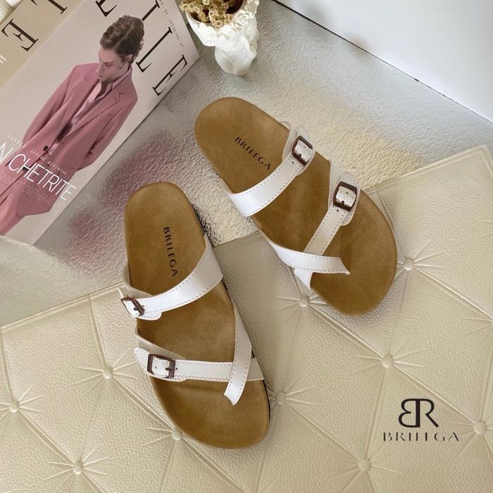 CUCI GUDANG BRILEGA DIORRY Sandal Casual Wanita Dengan Ketinggian Sole 3cm Sandal Puyuh Silang Terse