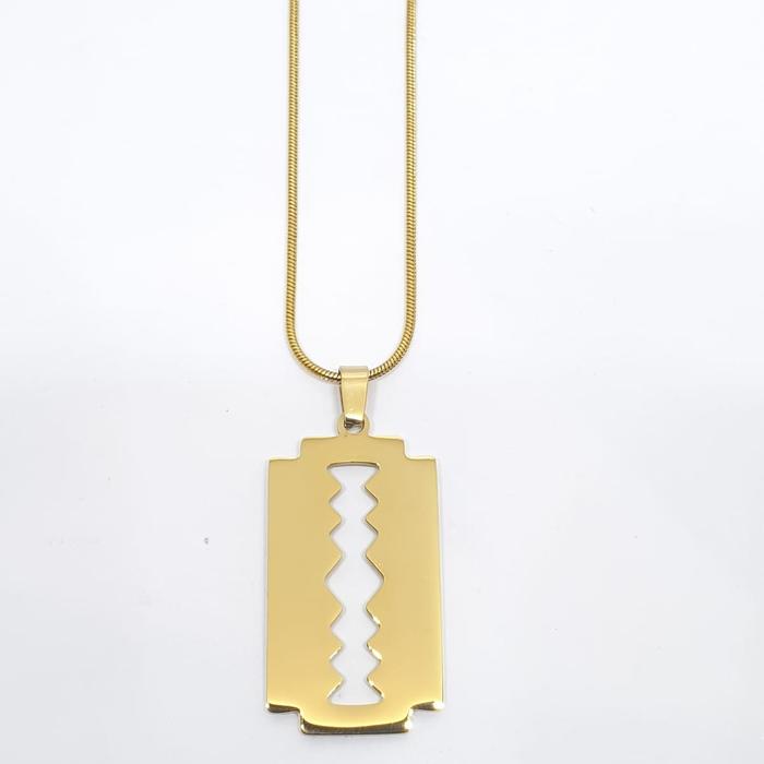 Kalung Bentuk Silet KT185 Imitasi warna gold