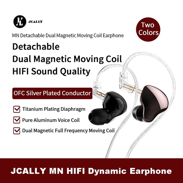 JCALLY MN In-ear HIFI Earphone Dual Magnetic Circuit Moving Coil