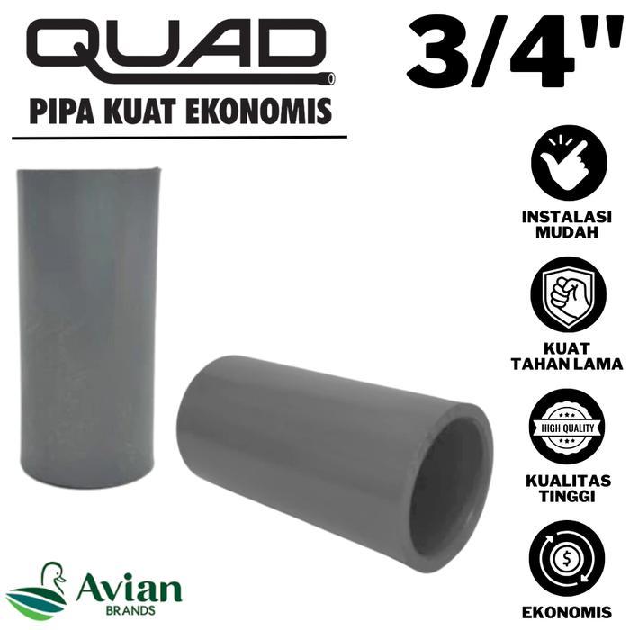 TERBARU QUAD SOX 3/4 AW INCH QUAD SOX 3/4 AW INCH SAMBUNGAN LURUS 3/4 INCH QUAD