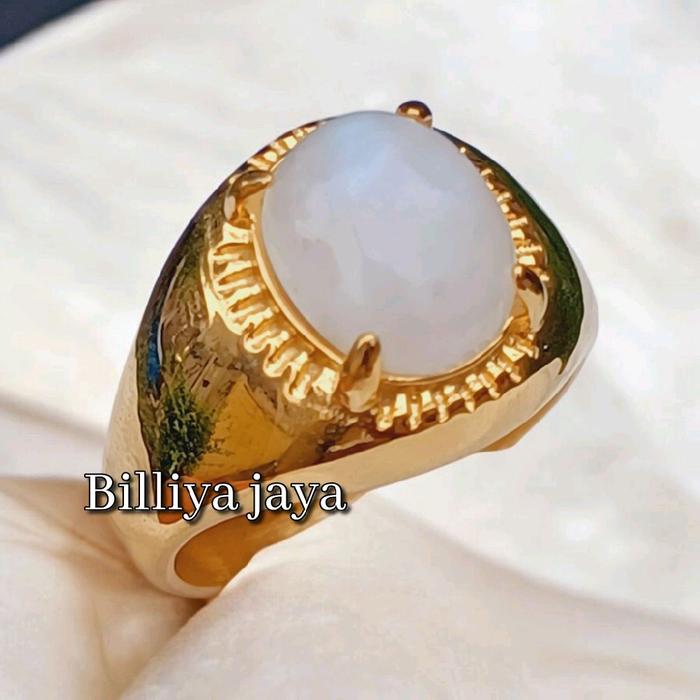 CINCIN BATU BIDURI BULAN SERAT HALUS RING TITANIUM