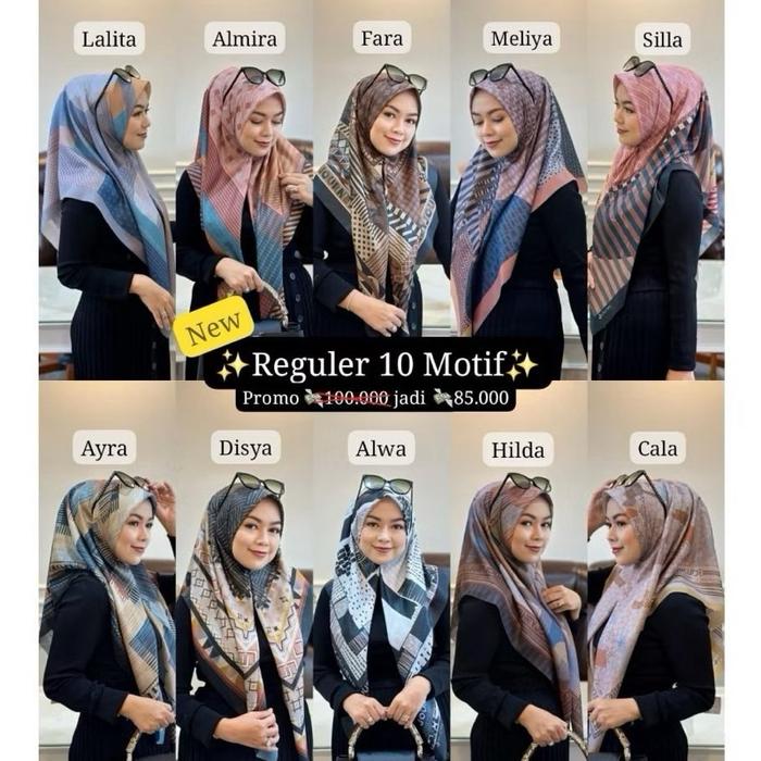 Promo Hijab Reguler Motif Journey Scarves Silla Meliya Almira Tanpa Pouch