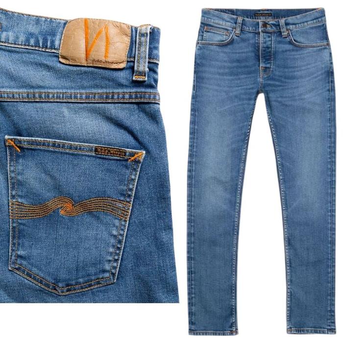 Celana Jeans Panjang Nudie Lean Dean Dry Italy Pria Distro Import Premium Denim Keren Kekinian Cowok
