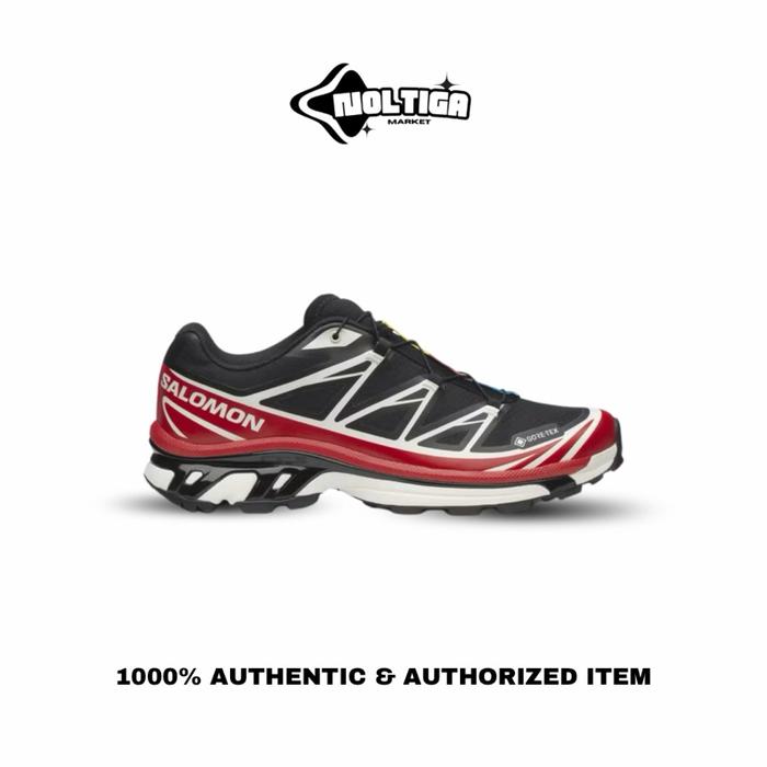 Salomon Shoes XT-6 Goretex Black Flame Scarlett - 100% Original Resmi