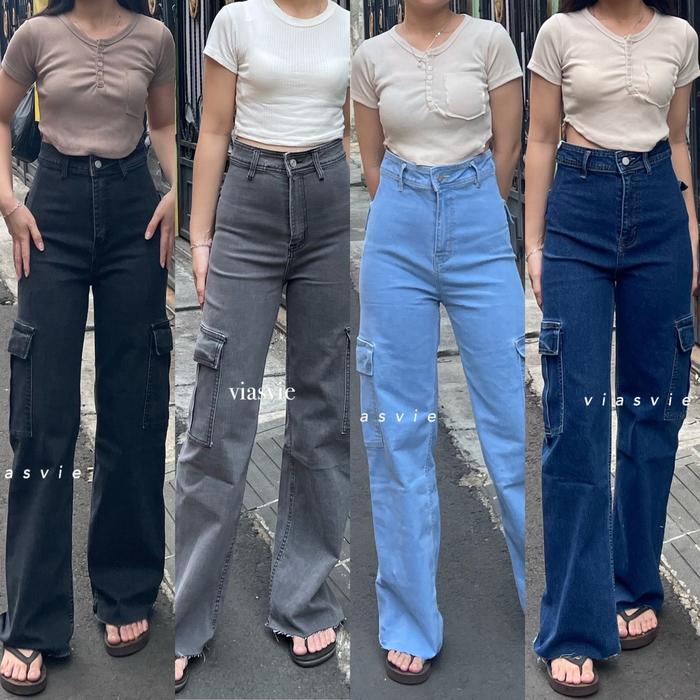Viasvie - Robin Cargo Stretchy Jeans