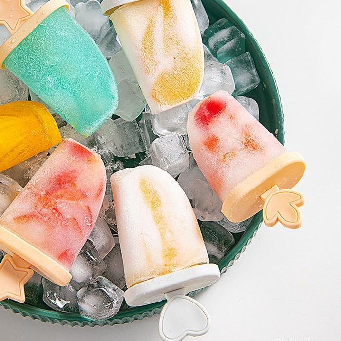 Cetakan Ice Cream / Cetakan Es Batu Dengan Tutup / Cetakan Es Krim Stik / Cetakan Es Krim 8 Slot / E