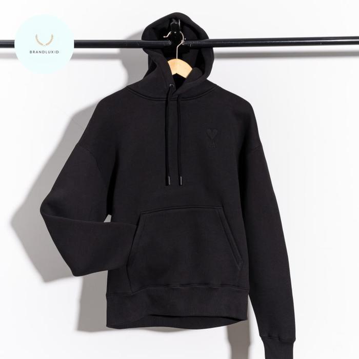 Ami Paris Embossed ami de coeur hoodie Black