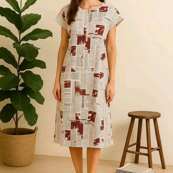 Dres busui daster wolpis wanita motif Wanita dewasa Panjang Motif koran Nyaman
