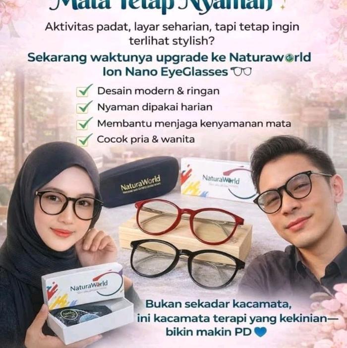 KACAMATA ION NANO NATURAWORD BLU CROMIK POTOCROMIK Eyewear Glasses Blue Elegan Cewek Lensa Cowok Blu