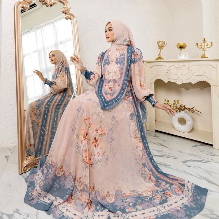 Mozza Syari Allawiyah syari Guzel vol 2 Guzel series Muslim Fashion Printing Gamis Syari