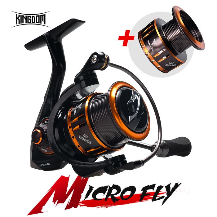 Kingdom Micro Fly Spinning Fishing Reel 1000 2000 3000 800 Spool For