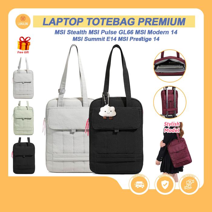 Tas Totebag Laptop 13 14 15 inch Kuliah Slot MSI Modern Summit E14 Prestige Bahan Anti Air Warna Pas