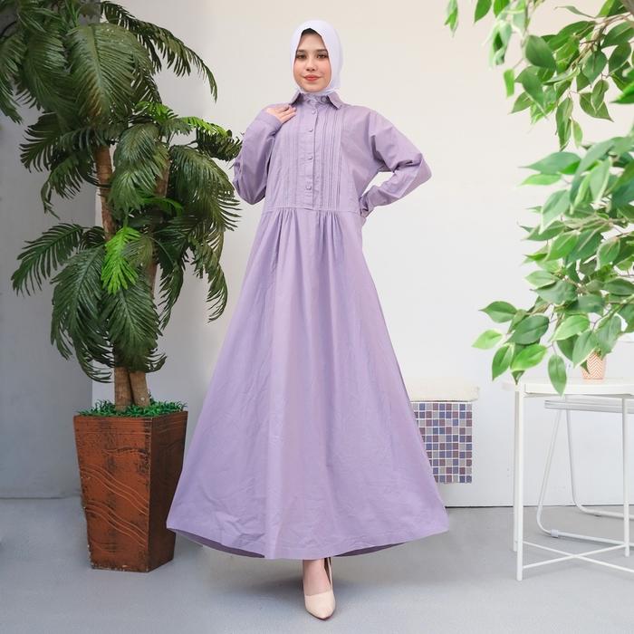 Gamis Polos Kerah Kemeja | Guangzhou Fashion | 6010