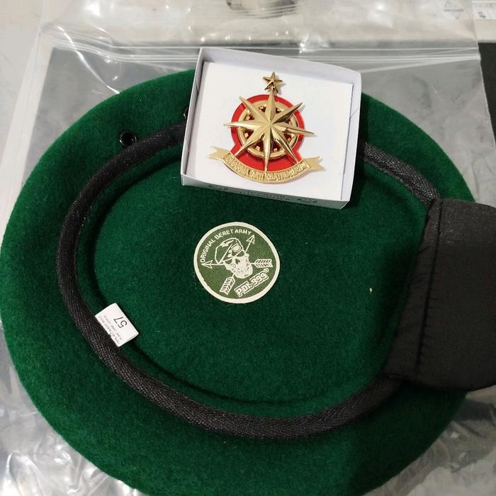 baret bekang cap tengkorak plus emblem bekang