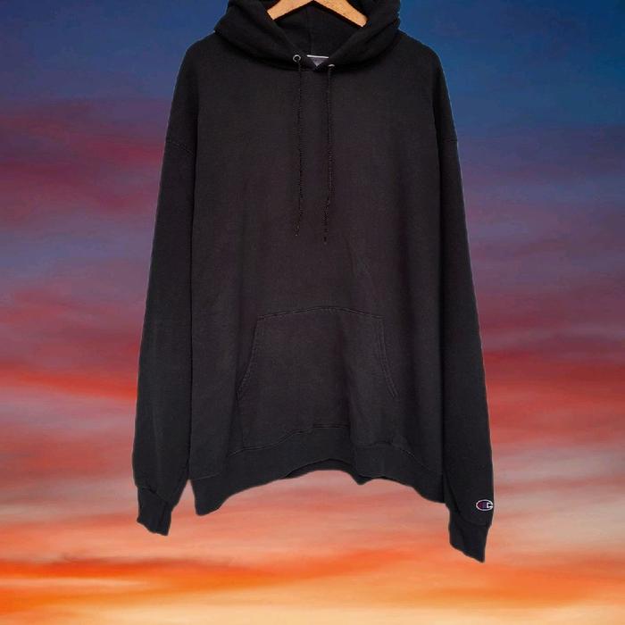 vintage Y2K streetwear Blank Champion black hoodies not jerzees russell hanes screen stars fotl frui