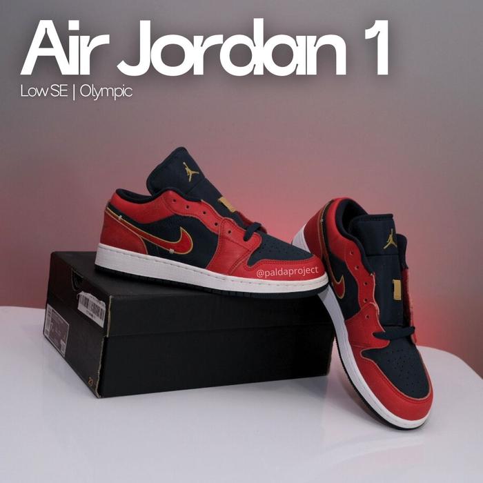 Sneakers Shoes Nike Air Jordan 1 Low SE Olympic GS (FQ7380 400) - 100% Original